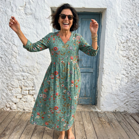 Elara | Vestito Vintage con Stampa Floreale